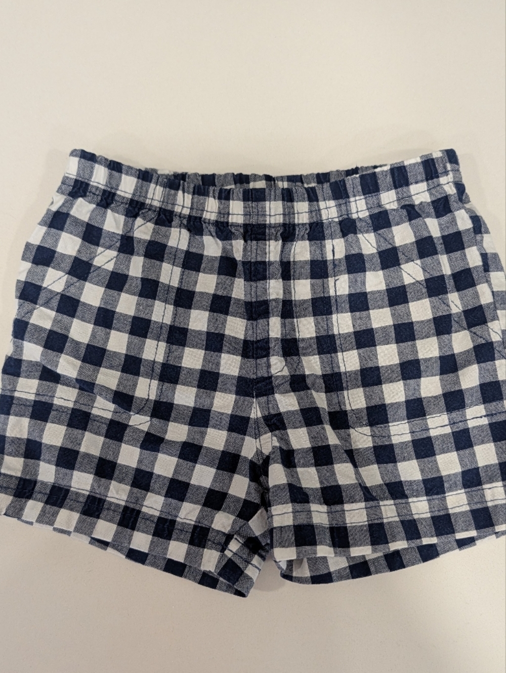 Kids Navy and White Check Cotton Lounge Shorts Carters 9m